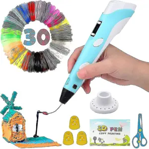 Intelligent 3D Pen With LED Display - Bebetter USB Charging, 30 Colors PLA Filament Refills, Compatible PLA & ABS, Perfect Arts Crafts Gift (SSDLV)