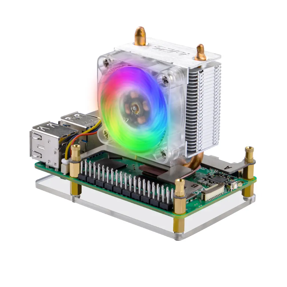 52Pi Raspberry Pi 5 Fan Heatsink, Raspberry Pi 5 ICE Tower Cooler, Raspberry Pi 5 Heatsink with Cooling Fan for Pi 5