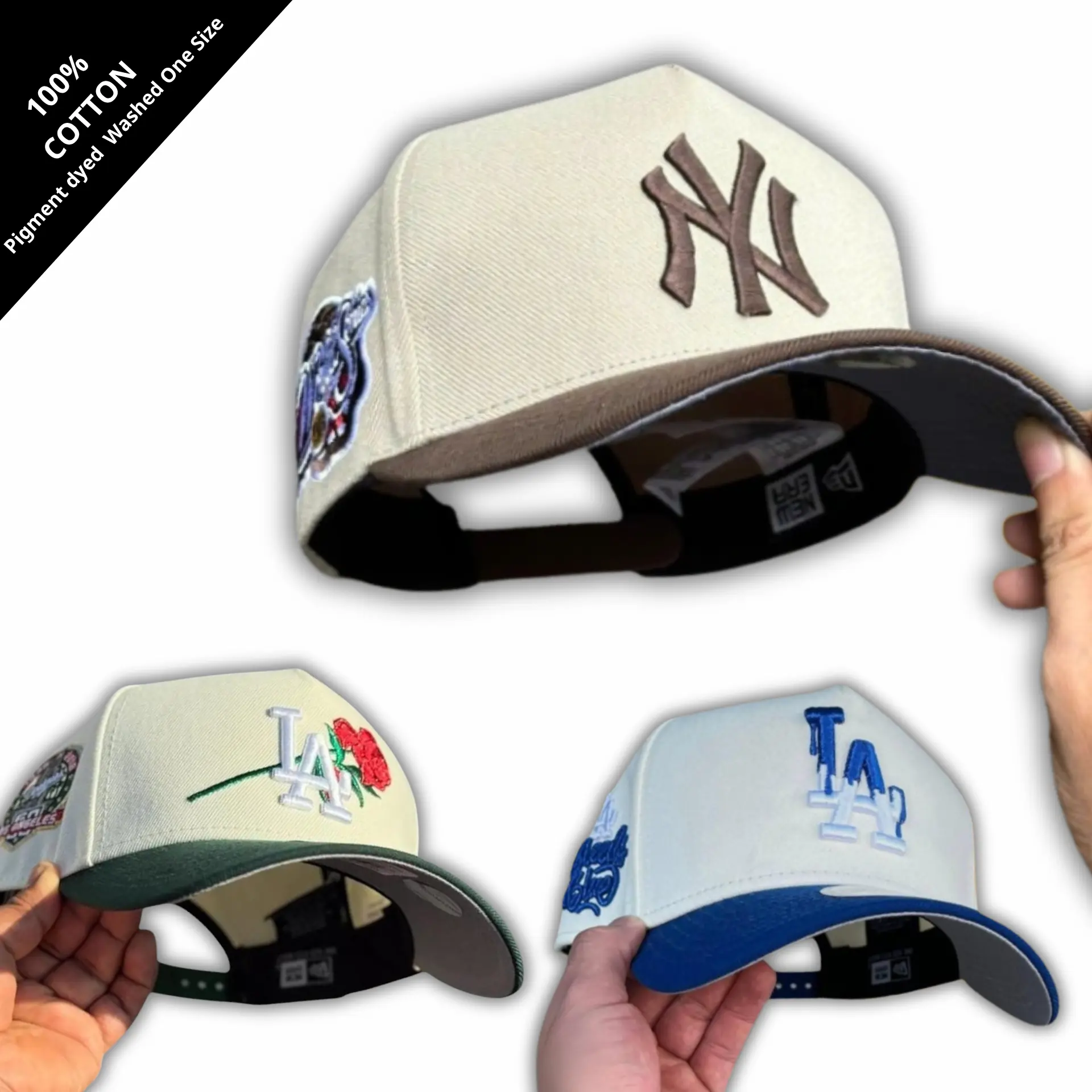 New Era MLB Los Angeles Dodgers & New York Yankees Adjustable 9FORTY 59FIFTY Cap – Snapback Gorras de Béisbol Hombre Mujer, Curved Brim Baseball Hat, Streetwear Urban Style, Vintage Athletic Fashion, Trending TikTok USA Collection