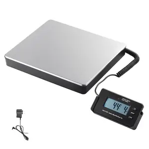 Digital Shipping Scale, 440 lbs x 1.7 oz. Heavy Duty Postal Scale with Timer, Tare Function, HD LCD Screen Portable Package Scale for Luggage, Home, Post Office, AC/DC Powered,