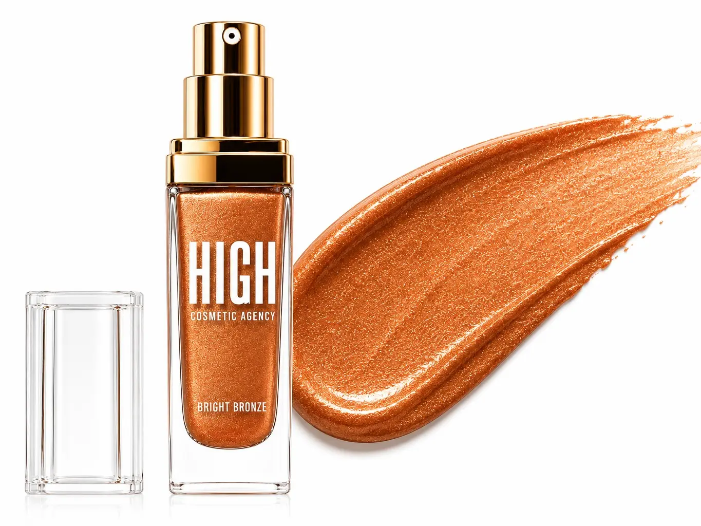HIGH  Cosmetic Agency -Bronzer Booster Body Skin Tint - Bright Bronze | Vegan Lightweight Sunless Tanning Lotion, Buildable Radiant Glow, Streak-Free