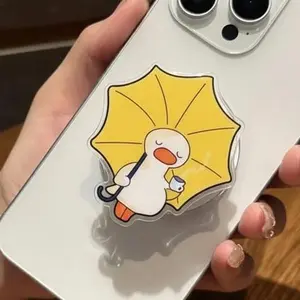 Cute Duck with Yellow Umbrella Magsafe Phone Grip – Magnetic Pop Socket & Kickstand – Kawaii Aesthetic Gift