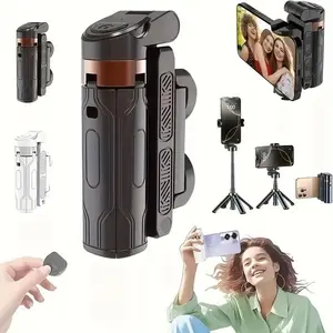 Mini Selfie Stick Travel Portable Foldable Four-Leg Stand Phone Photo Holder Tripod, Compact and Lightweight Design for Easy Carrying