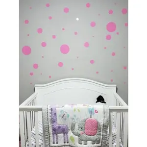 Pretty Pink Polka Dot Wall Decals - Decorative Room Stickers for Home Decor and Room Decoration