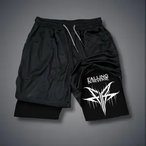 Falling In Reverse Unisex Fit  Shorts Jorts Outfit Graphic Double-Layer Sports Shorts Comfortable Breathable Quick-Drying Polyester Fabric
