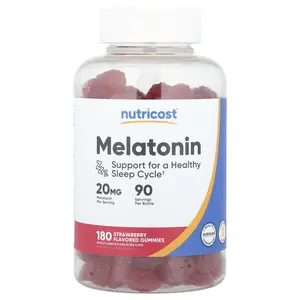 Nutricost Melatonin Gummies, Strawberry, 180 Gummies (10 mg per Gummy)