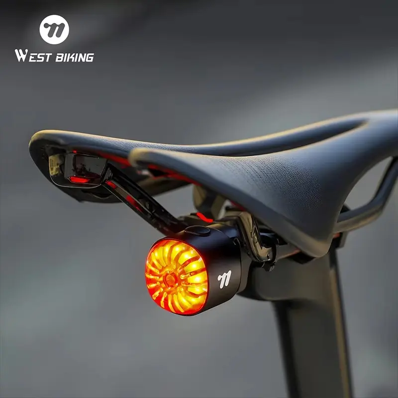 WEST BIKING Bike Taillight.Intelligent Sensing Brake Light, Riding Gear Night Riding Bike Light, Aluminum Alloy Mountain Bike Road Bike Taillight