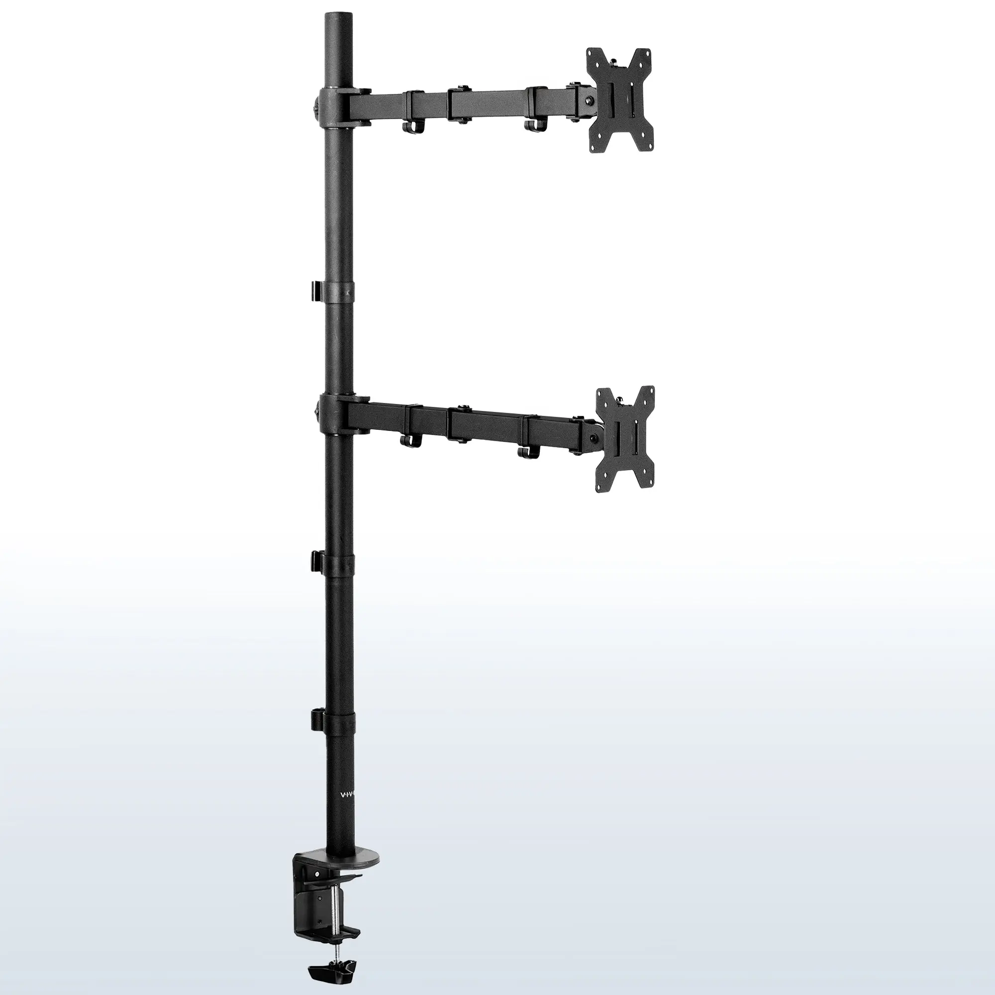 Vertical Dual Monitor Extra Tall Desk Mount, Ergonomic Home Office Accessory for 13”-27” Screens, Ideal for Dual Monitor Setup
