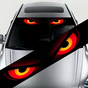Auto Front Windshield Sticker - Waterproof UV Protective Gloss Vinyl Sticker, Vicious Eye Design, Self Adhesive Car, SUV, Plastic/Metal Surface (51.97 "x 7.87"), Car Sticker for Vehicle Waterproofing