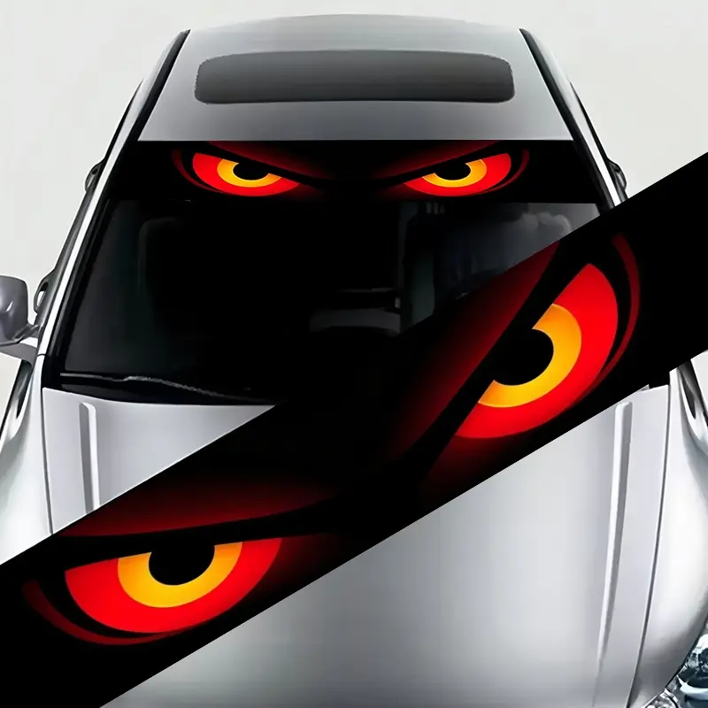 Auto Front Windshield Sticker - Automotive Waterproof UV Protective Gloss Vinyl Sticker, Vicious Eye Design, Self Adhesive Car, SUV, Plastic/Metal Surface (51.97 "x 7.87"), Car Sticker for Vehicle Waterproofing