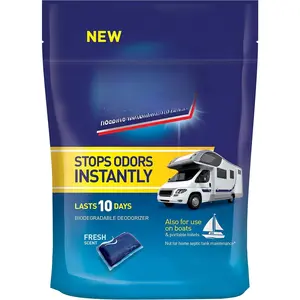 Holding  Deodorizer Pacs, Septic   for Rv, , & Portable Toilets,  Scent, 8 Count