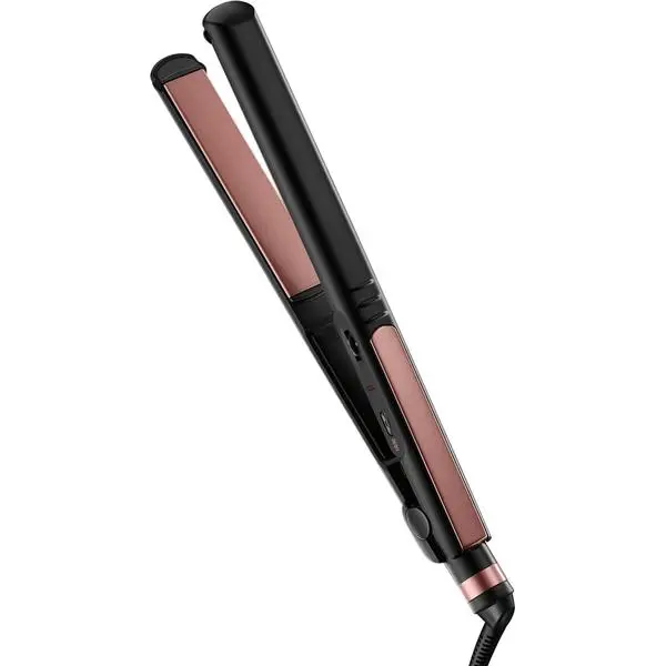 INFINITI PRO CONAIR Rose Gold Ceramic Flat Iron Hair Straightener, 1-Inch Flat Iron with Extra-Long Plates, including a Floating Plate, Advanced Heat Technology, Black