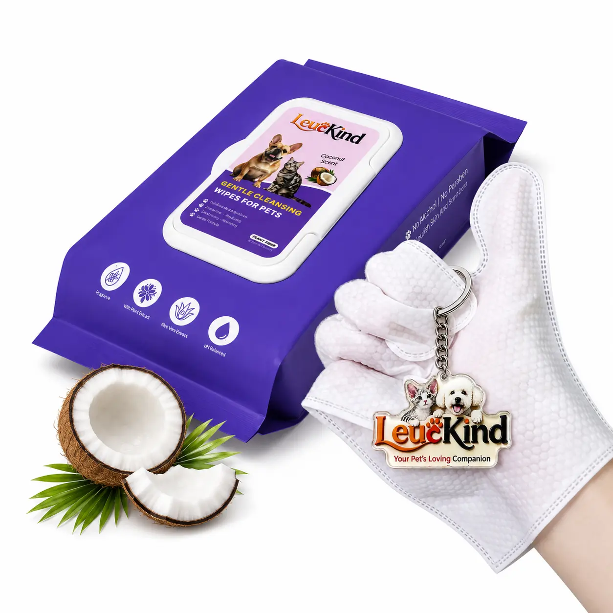 LeueKind 20PCS Disposable Pet Glove Wipes for Dogs & Cats, No Rinse Dog Bath Wipes,Grooming Wipes for Removing Dirt & Loose Hair,Gentle Hypoallergenic Pet Care Wipes prt products quick reels removal removal tool puppy campingessentials