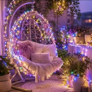 Solar Outdoor String Lights 2-Piece Set, 72ft 200LED Each, 8 Modes, Nickel Battery-Powered, Remote Control Included, Ideal for Christmas, Garden Decorations, Solar Outdoor Lights