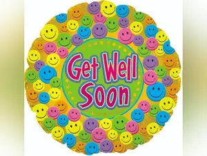 Get Well Soon Smiley Faces Balloon