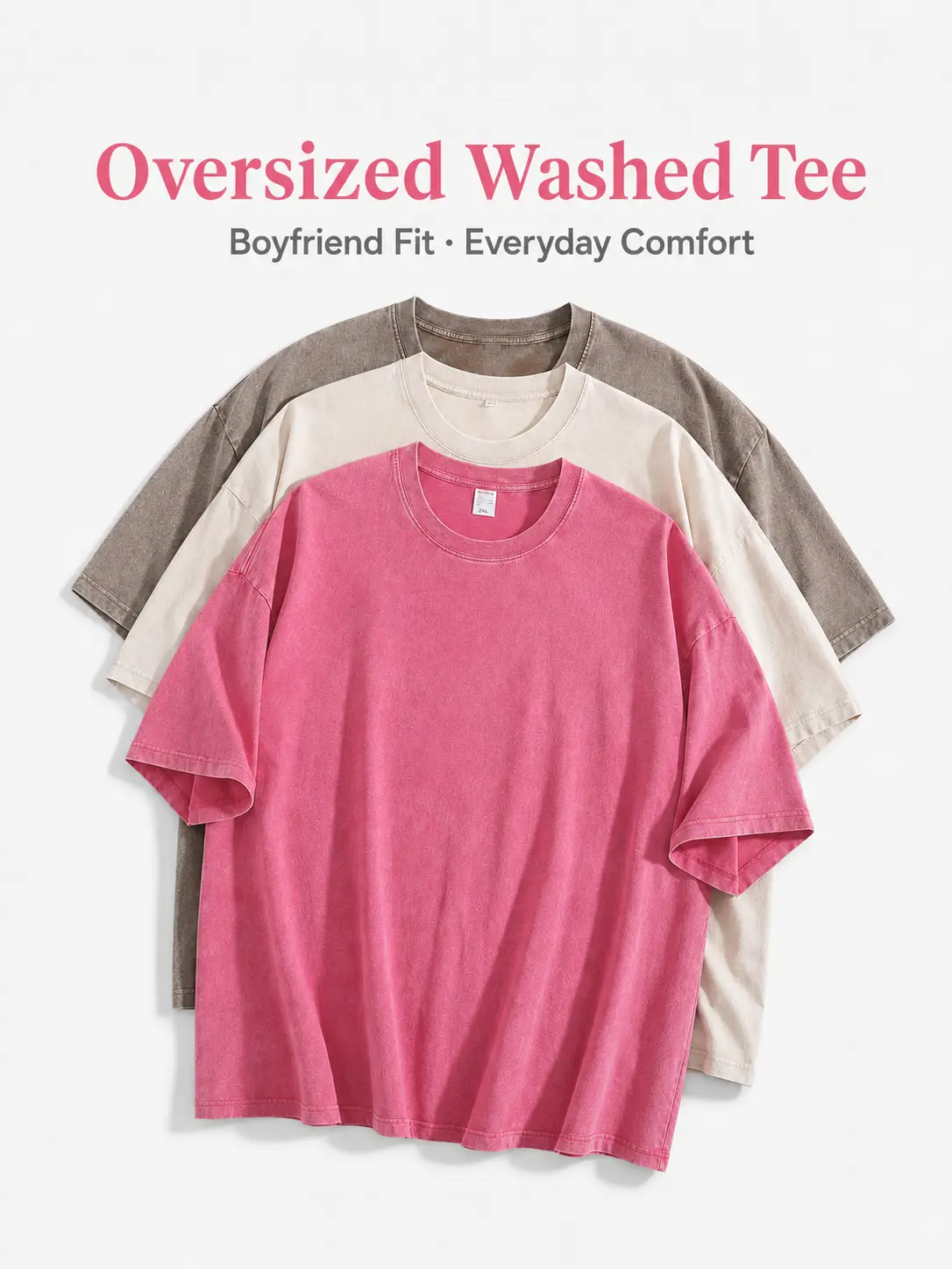 Men's Vintage Washed Oversized T-Shirt, Casual Cotton Crew Neck Short Sleeve Top for Streetwear, Tshirt