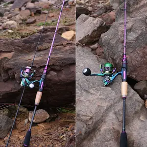 Soumayilang high quality fishing rod and reel combo, stainless steel guide fishing rod with spinning reel combo, suitable for freshwater and saltwater