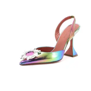 Pre-owned Amina Muaddi Women's Begum Pumps Leather 95 by Rebag