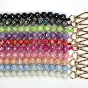 OC Disco Pearl Chain for Purse - Multicolor Beaded Strap with Gold Clasp - Ideal for Handbags & Wallets