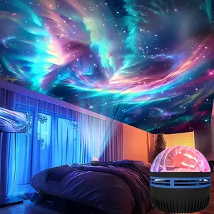 Aurora Projector Night Light, USB Powered Remote Control LED Atmosphere Projector Lamp, Decorative Novelty Lighting for Home Bedroom Party Wedding, Audio, Starry Projector