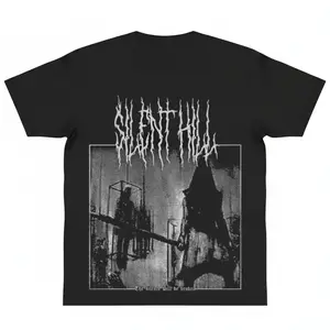 Silent H!ll 2 T-Shirt Unisex Pyramid Head Konami Metal Horror Video Game Tee y2k cotton fashion Streetwear Comfort Shortsleeve Casual Top Trending