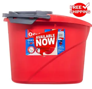 O.-C..e..d..a.r QuickWring Bucket, 2.5 Gallon Mop Bucket with Wringer, Red, mops