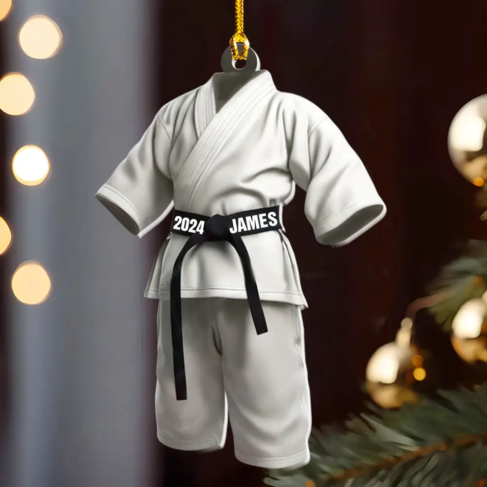 Petthouse | Custom Black Belt Karate Taekwondo 2d Flat Acrylic Ornament Gift, Martial Arts Gift, Karate Sports