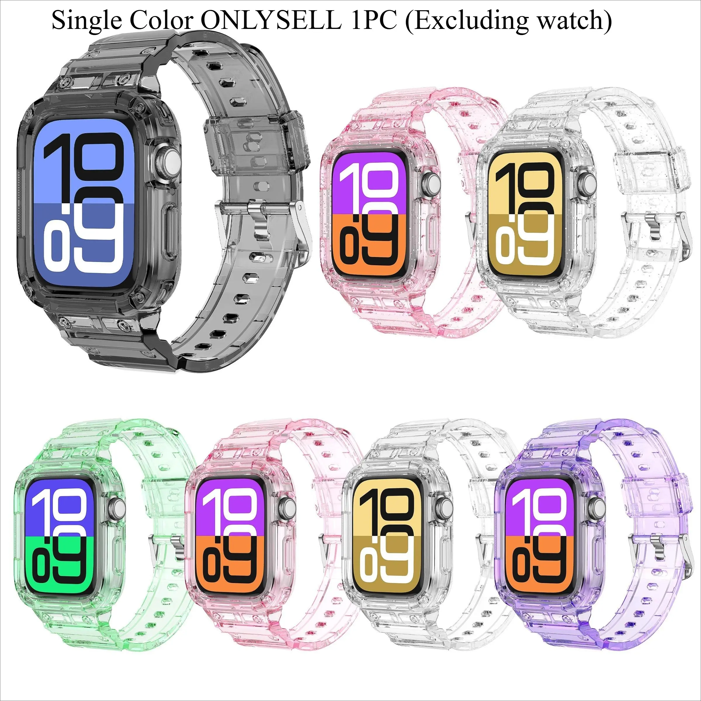Fashionable Casual TPU Watch Band (Band Only), Smart Watch Straps, Multicolor Watch Band for Women & Men, Smartwatch Strap, Wearable Accessories Compatible with Apple Watch Series
