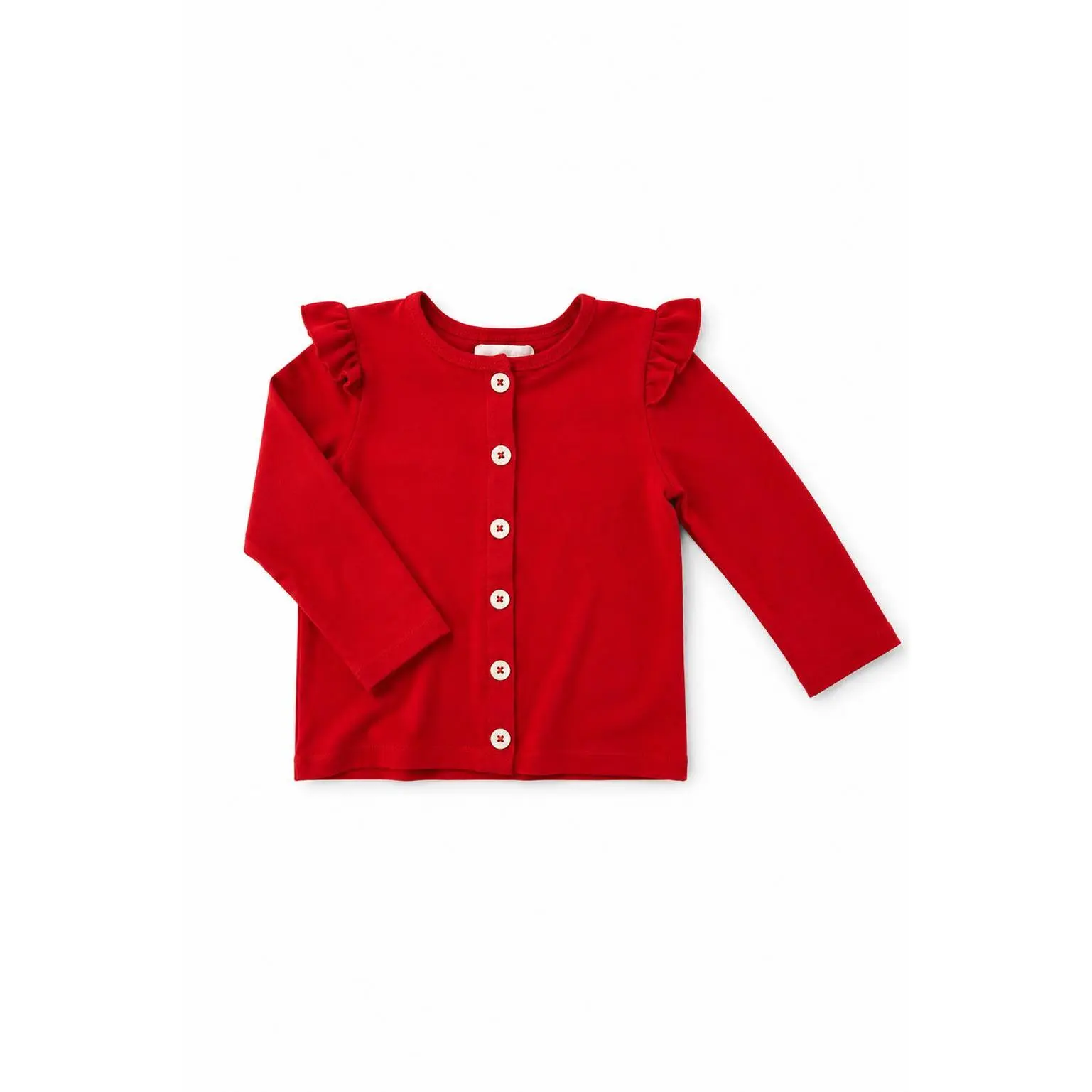 Red Ruffle Cardigan