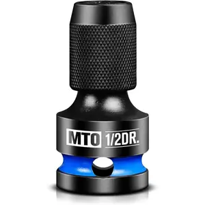 1/2-Inch Square Drive to 1/4-Inch Hex Socket Adapter, Quick Release Impact Bit Holder, for Impact Wrench Ratchet, CR-MO