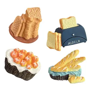 Simulation Bread Rolls Bread Toast Collection Fridge Magnets Magnetic Stickers Message Board Cookie Magnets Fridge Decoration