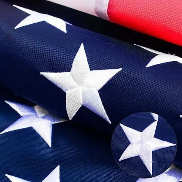 American flag 3x5 FT for Outside, Heavy Duty Polyester USA Flag Outdoor with Embroidered Stars, Sewn Stripes, US Flag with Brass Grommets for Indoor, Outdoor, All Weather