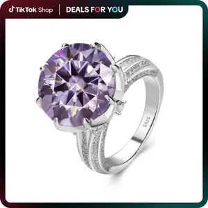 [#176] 10ct Ring, Round Cut, VVS Synthetic Moissanite Birth Stones, 925 Sterling Silver Jewelry, Perfect Gift for Women