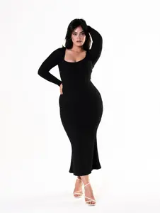 HeyShape - Long Sleeve Dress With Built-In Shapewear For Elegant Everyday Wear