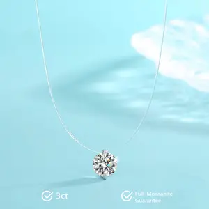 Laury Simple Moissanite Necklace S925 0.3 /0.5 / 1.0 /2.0 /3.0 CT  - Round Cut - Lore Jewelry