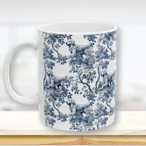 [Sale Up to 68% ] Golden Retriever Mug Toile Coffee Cup Golden Retriever Mom Gift French Country Blue and White Mug Golden Retriever Dad Chinoiserie Tea