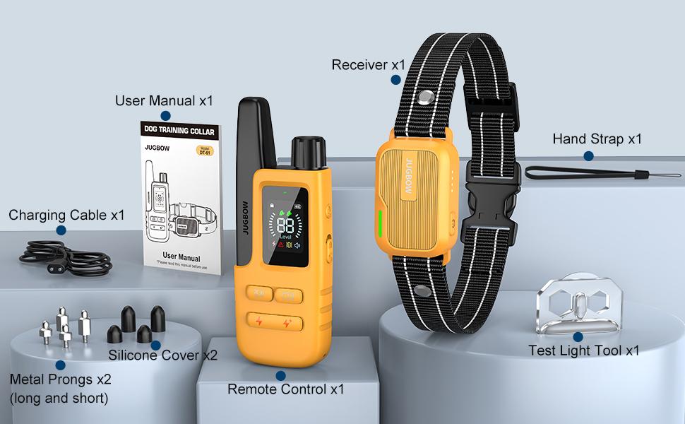 Jugbow Dog Collar - 4200FT Collar with Remote IPX7 Waterproof Collar with 4 Training Modes, Security Lock, Rechargeable e-Collar for All Breeds Outdoor Jugbow Dog Collar - 4200FT Collar with Remote IPX7 Waterproof Collar with 4 Training Modes, Security Lock, Rechargeable e-Collar for All Breeds Outdoor