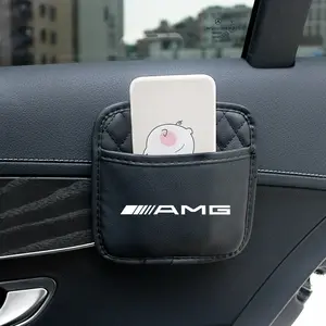 AMG Logo Multifunctional car seat storage bag Leather storage bag Garbage bag Storage bag Suitable for Mercedes Benz AMG A/B/C/E/S Class W204 W205 W203 W206 W211 W212 W213 W201 W210 W220 W221 W222 W223 W251 GLC GLK CLA
