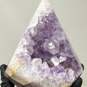 Large 6” inch Superb Large cut and polished Amethyst Tower