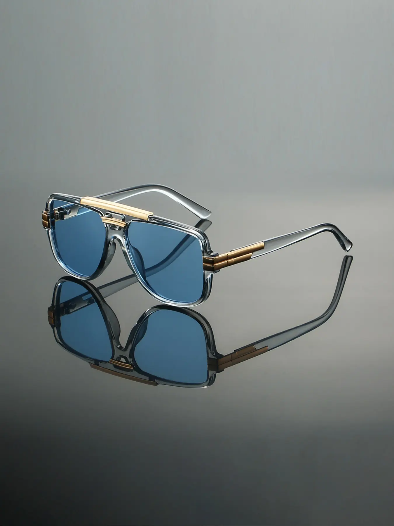 Men's Fashion Eyeglasses with Dual Bridge and Temples Design, Multiple Color Lenses, Full Frame Glasses for Stylish Look, Trendy Shades, Eyewear Lux Trendy