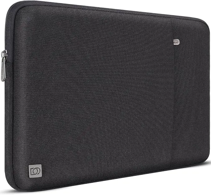 DOMISO Minimalist Laptop Sleeve - Water-Resistant Textured Weave Fabric Case, Slim Shockproof Zippered Pouch, Lightweight Subtle Logo Bag for HP Dell Lenovo ASUS Acer LG Gram Traveling Use