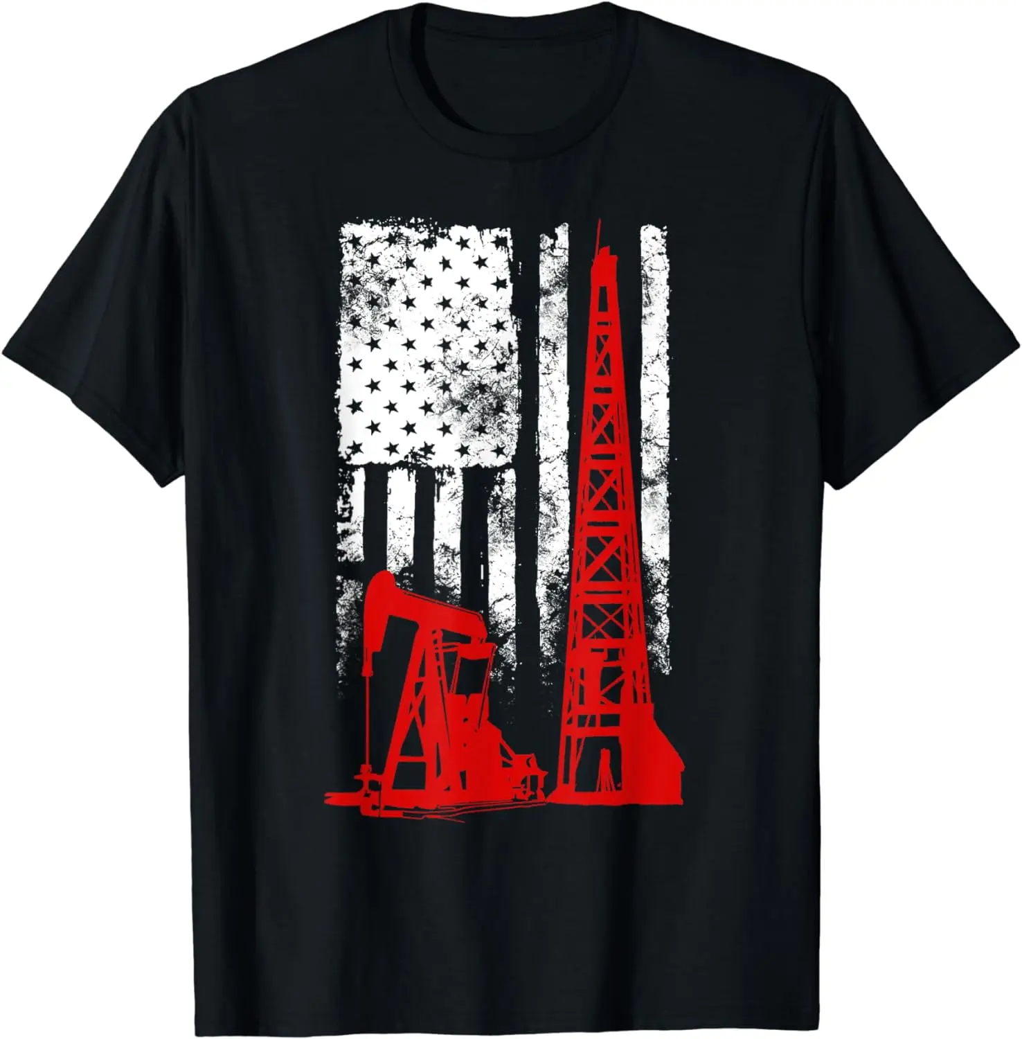 100% Cotton Oilfield Shirt - US Flag Oil Rig Shirt
