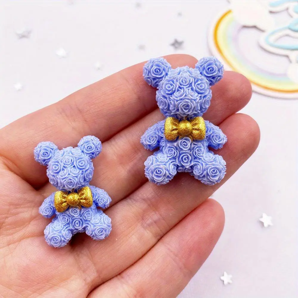 Bear Shaped Resin Ornament, 8 Counts Cute Bear Figurine, DIY Wedding Decor Ornament Crafts, DIY Jewelry Making Supplies, Diy Kit, Diy Craft Embellishments
