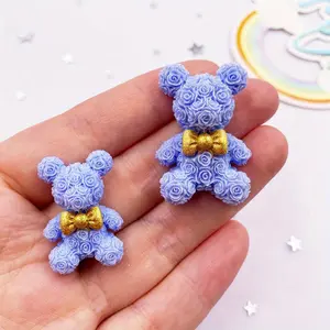 Bear Shaped Resin Ornament, 8 Counts Cute Bear Figurine, DIY Wedding Decor Ornament Crafts, DIY Jewelry Making Supplies, Diy Kit