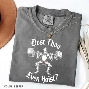 Comfort Color Vintage Medieval Gym T-shirt, Funny Knight Weightlifting T-shirt, Medieval Gym Outfits Shirt Gift, Style Gym