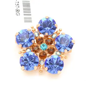 Sapphire Flower Brooch in Rose Gold