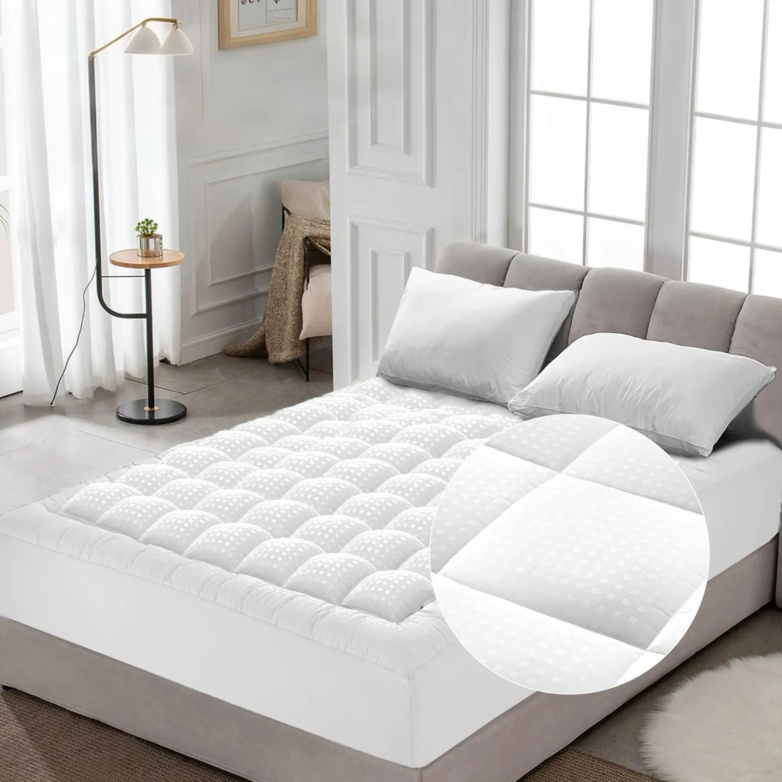 【Summer Turn Up】Quilted Fitted Mattress Protector - Quilted Mattress Topper, Fluffy Texture, Breathable, Soft, Cooling, Comfortable, 8-21" Deep Pocket, Cooling Mattress Topper