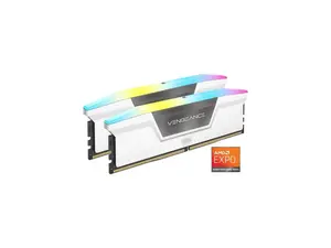 CORSAIR Vengeance RGB 32GB (2 x 16GB) 288-Pin PC RAM DDR5 6000 (PC5 48000) Desktop Memory Model CMH32GX5M2B6000Z30W