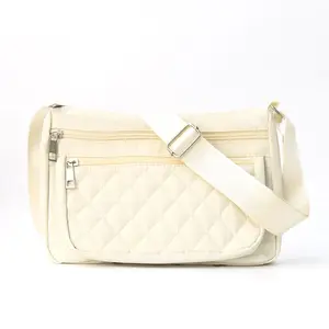 Women's Crossbody Bag Casual Shoulder Diamond Check Embroidery Portable Large Capacity