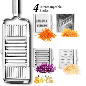 No Plastic-4-in-1 Stainless Steel , Peeler &  Set - Durable, Non-Slip Grip, Efficient Food Prep Kitchen Utensils Fast cutting machine cheese vegetable chopper